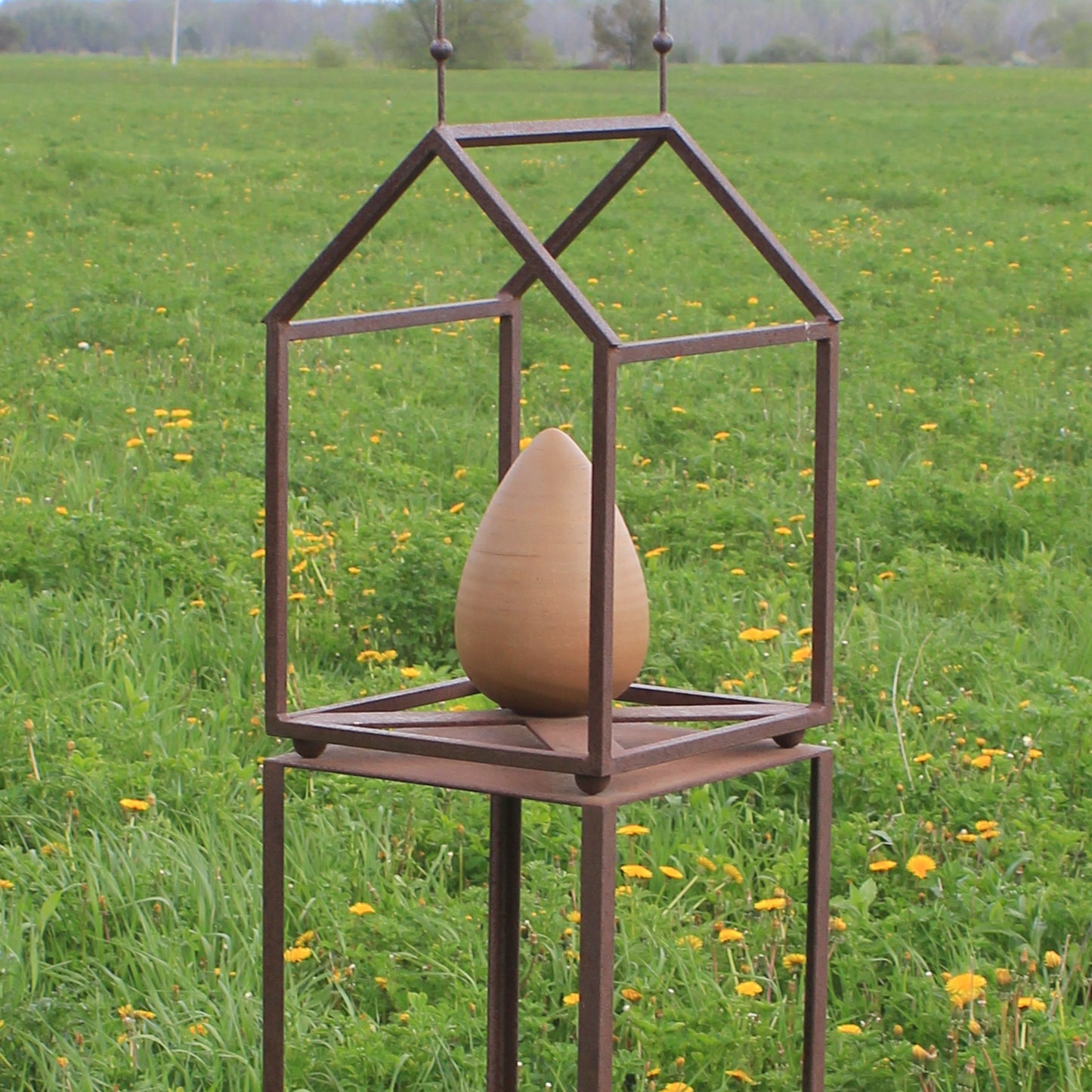 Steel and clay sculpture