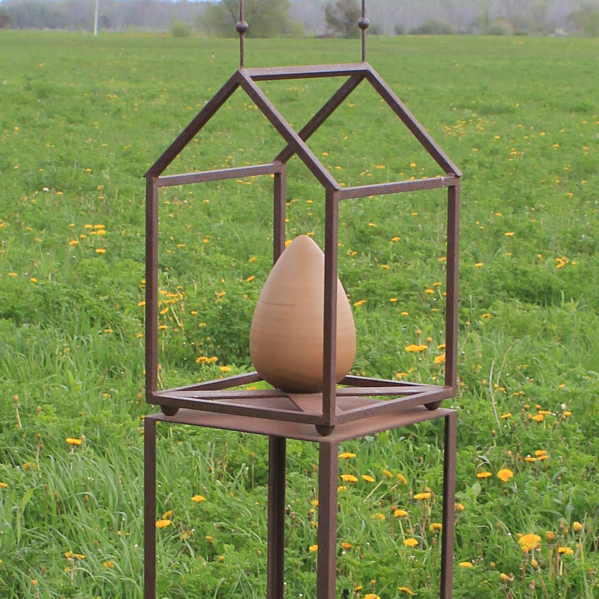 Steel and clay sculpture