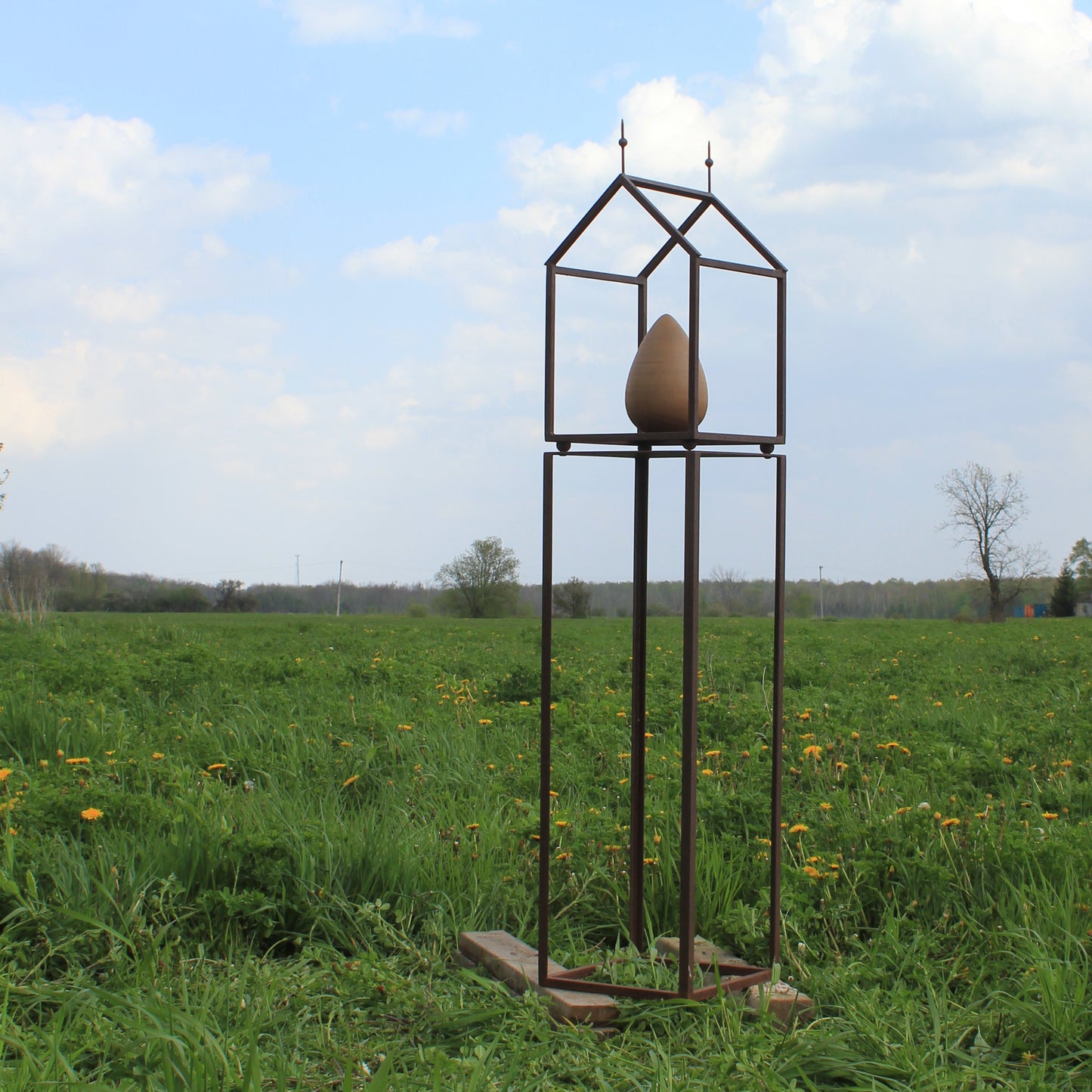 Steel and clay sculpture